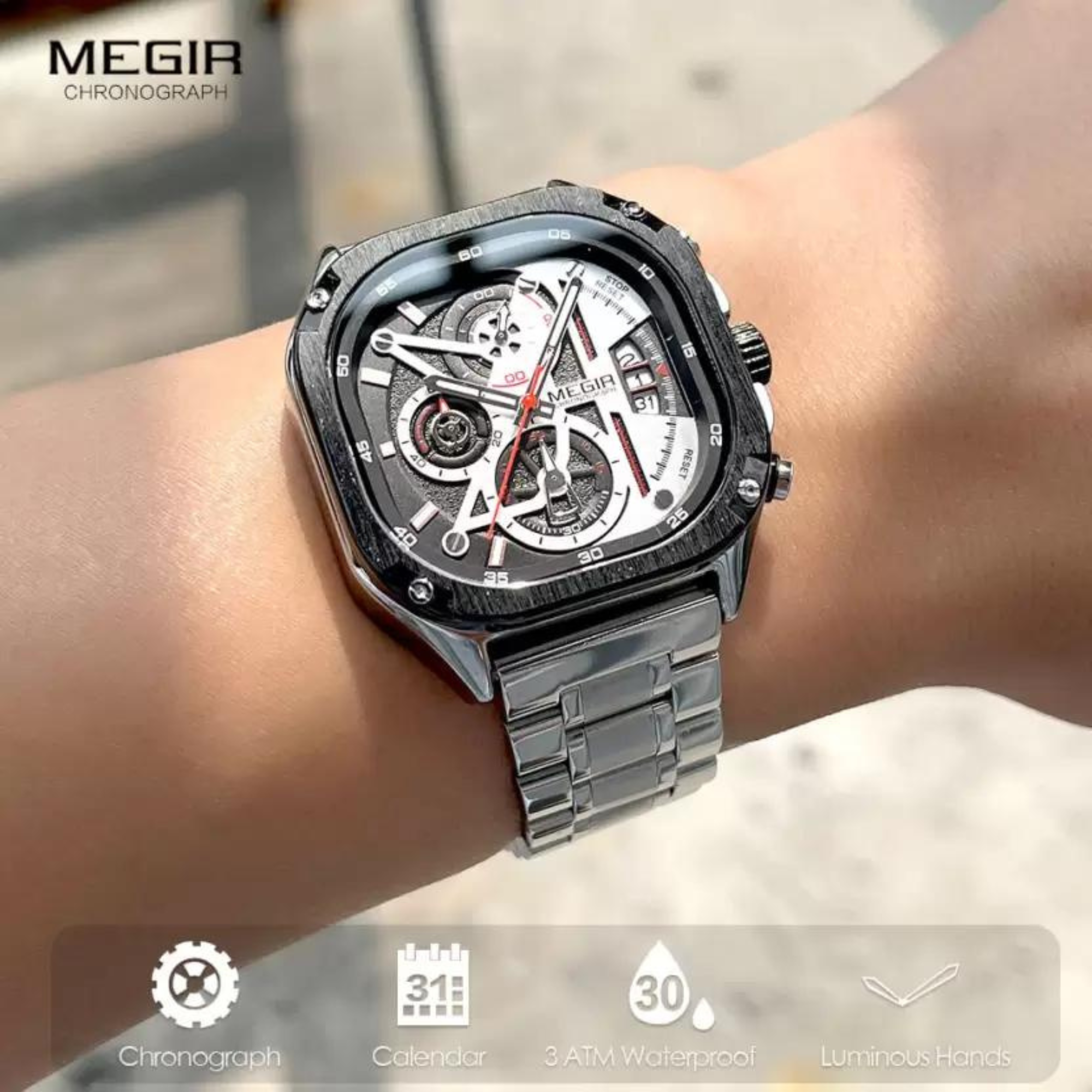 Manike MEGIR 2217 Analog Quarz Uhr Manike MEGIR 2217 Analog Quarz Uhr